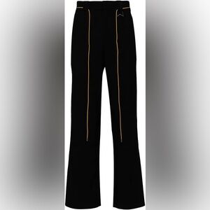 Rhude Black Joggers with Gold Stripes